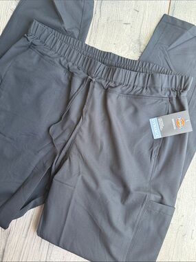 Dickies Black Stretch Scrub Pants with Drawstring Large Tall